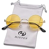 HJSTES Polarized Round Sunglasses Womens Men Retro Hippie Glasses Small Circle Sunnies