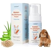 Waterless Rabbit Shampoo | Fragrance-Free &amp; No Rinse Cleanser for Small Pets | Gentle for Sensitive Skin, Ideal for Ferrets, Guinea Pigs, Bunnies, Hamsters &amp; Sugar Gliders, 3.38 fl oz (Fragrance Free)