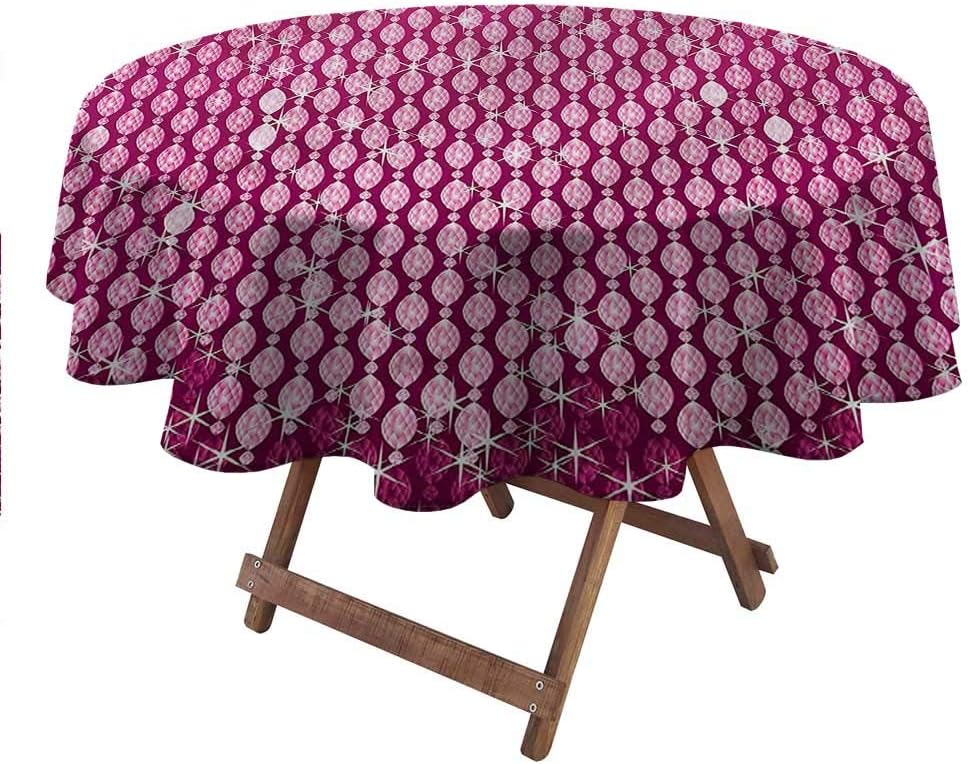 ThinkingPower Diamonds, Round Tablecloths Vertical Bridal Pattern Decorative Round Table Cover