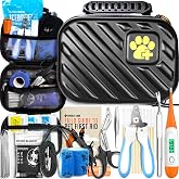 EVERLIT Pet Medic First Aid Kit | 95 Pcs Vet-Approved Medical, Outdoor &amp; Emergency Supplies for Dogs, Cats, Animal Care | Travel-Friendly Compact Bag for Home, Car and Travel (Raven Black)