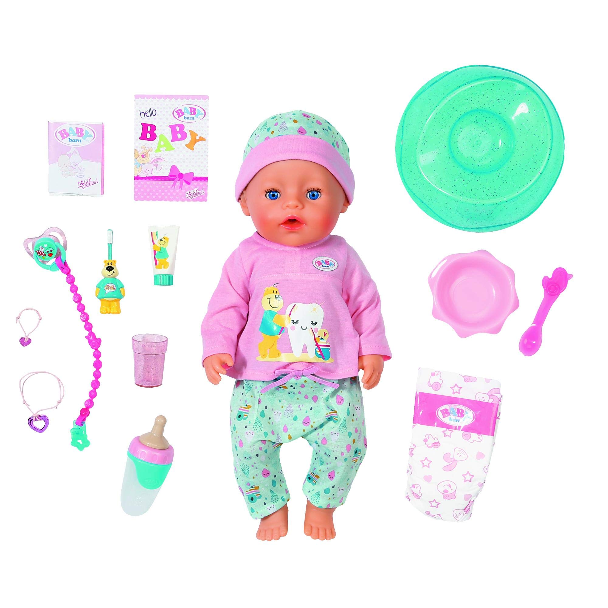 BABY born 43cm Soft Touch Doll, Includes 9 Functions, Toy Figure Playset with Outfit & Accessories