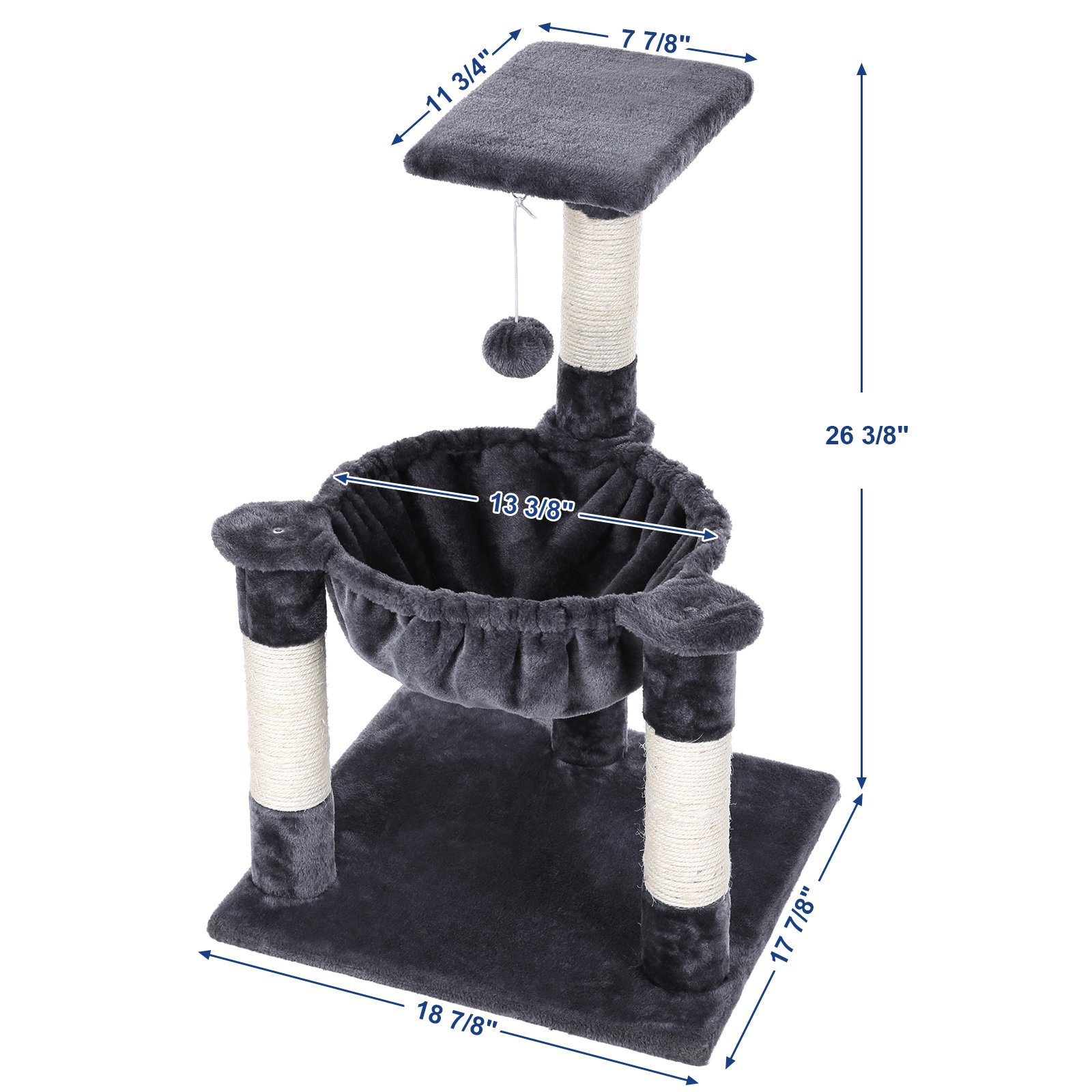 SONGMICS Cat Tree Condo House With Sisal Scratch Posts Kitty Furniture