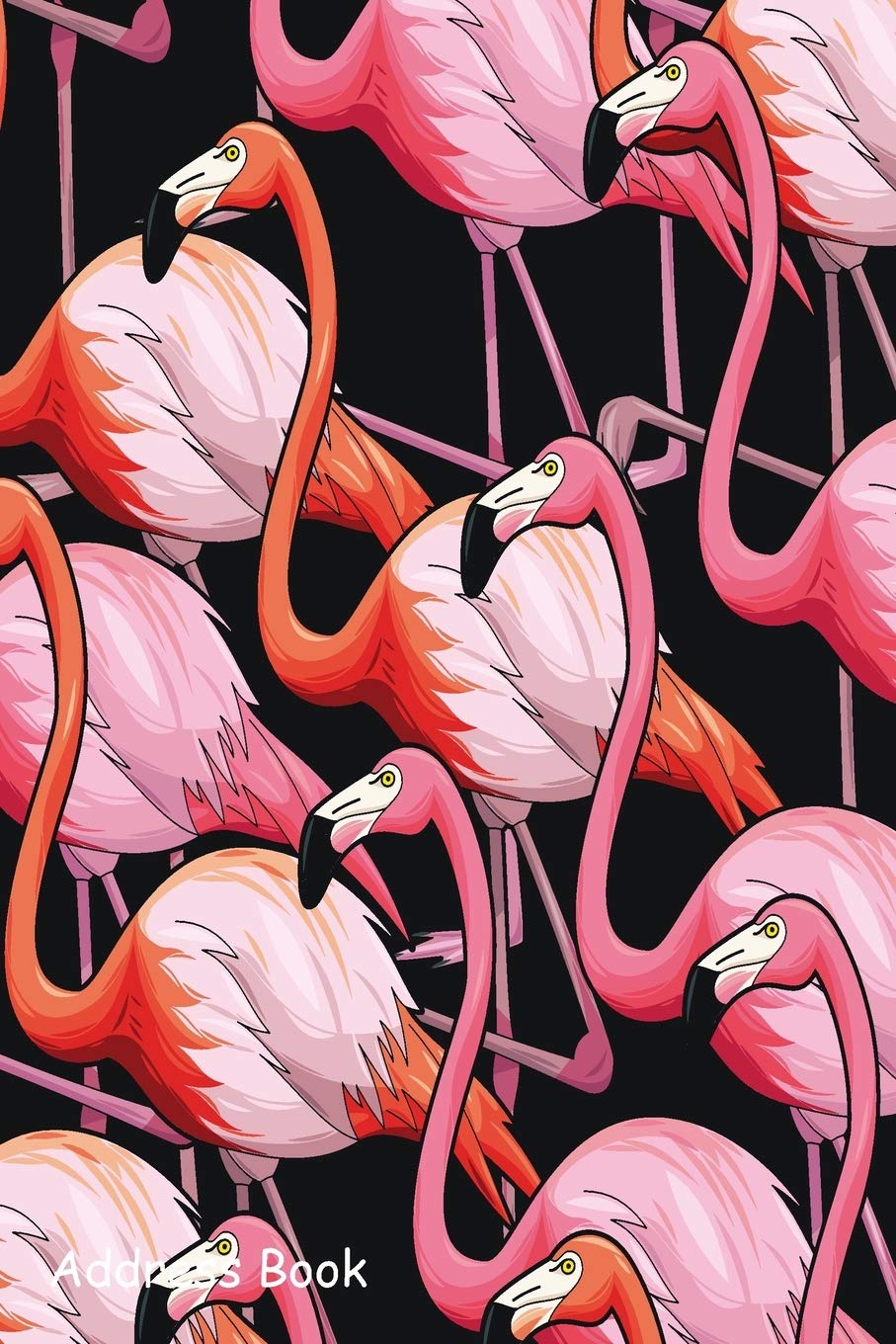 Address Book: For Contacts, Addresses, Phone, Email, Note,Emergency Contacts,Alphabetical Index With Flamingo On Black
