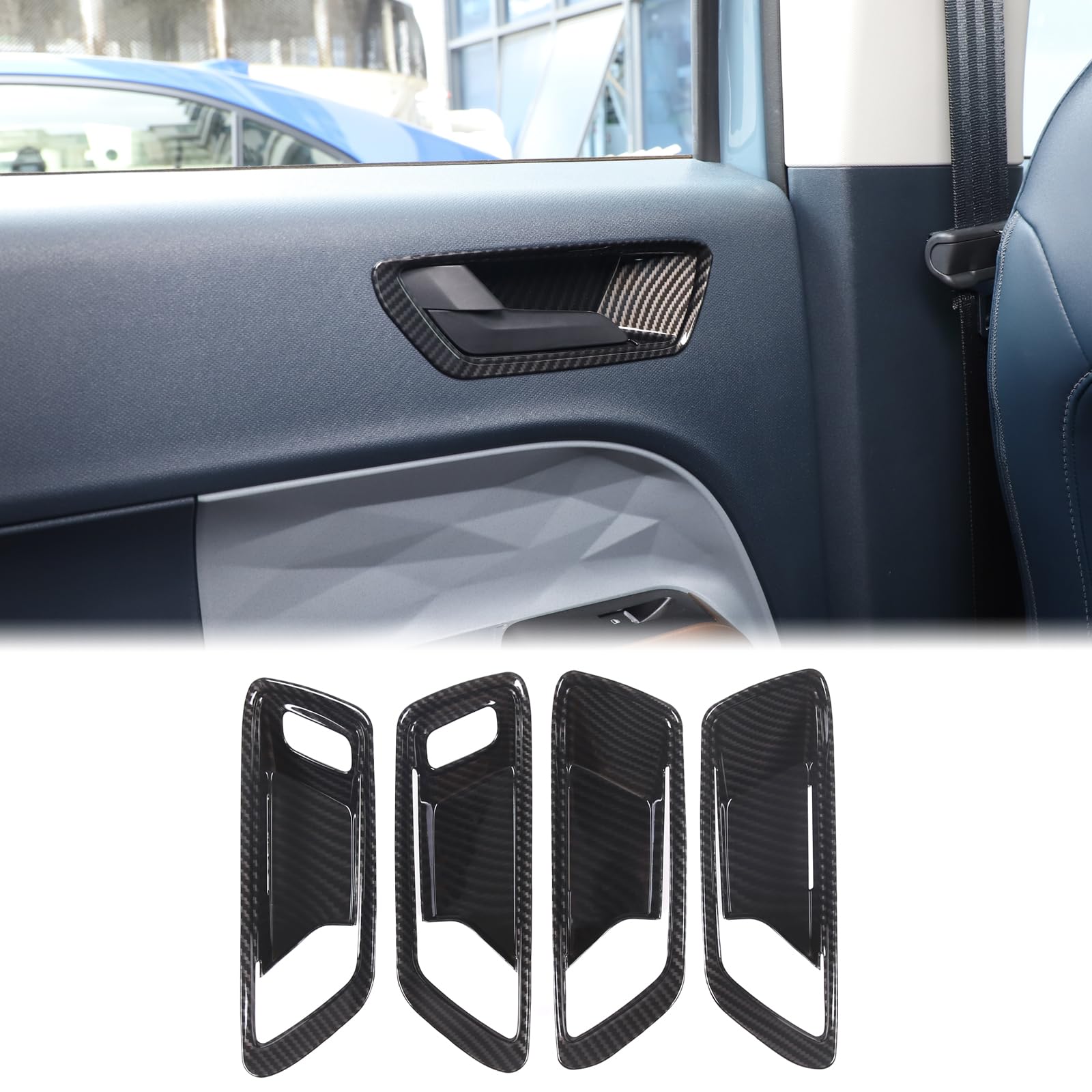 Photo 1 of Aunginsy Car Inner Door Handle Bowl Cover Trim Compatible with Ford Maverick 2022 2023 Car Front Rear Side Door Handle Bowl Frame Panel Trim Covers Decoration Stickers Protector Interior Accessories