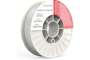 YESWELDER Flux Core Gasless MIG Wire, E71T-GS Mild Carbon Steel .035-Inch Diameter 10-Pound, Strong ABS Plastic Spool Welding