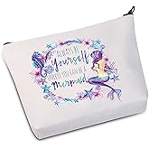 WZMPA Funny Mermaid Cosmetic Makeup Bag Mermaid Lover Gift Always Be Yourself Unless You Can Be A Mermaid Makeup Zipper Pouch Bag For Women Girls (Be A Mermaid)