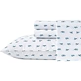 Nautica - Queen Sheets, Cotton Percale Bedding Set, Crisp & Cool, Coastal Home Decor (Cloyster Blue, Queen)