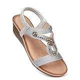 SHIBEVER Womens Wedge Sandals Summer Low Heeled