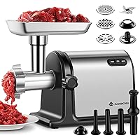 AAOBOSI #10 Meat Grinder [3000W Max] Heavy Duty Stainless Steel Meat Grinder with 3 Grinding Plates, 3 Sausage Stuffer Tubes 