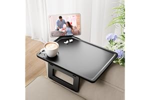 Smatdecis Couch Arm Tray Table Sofa Arm Clip, Armrest Tray Table Suitable for Home Drinks/Fast Food/Fruit Etc, Large Size Mul