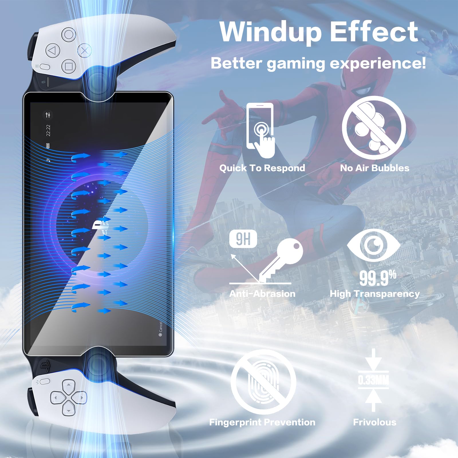 Diruite 3 Pieces Protection for Sony PS5 PlayStation Portal Tempered Glass Screen Protector, HD Anti-Scratch Protective Screen for Playstation Portal