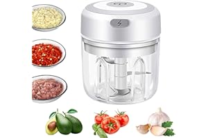 Electric Mini Garlic Chopper,Portable Mini Mincer Electric Food Processor, garlic mincer onion veggie chopper,250ml Mini Baby
