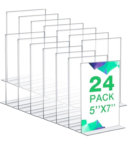 FixtureDisplays 12PK Clear Acrylic Sign Holders - 11x8.5" Horizontal Table Tent Frames