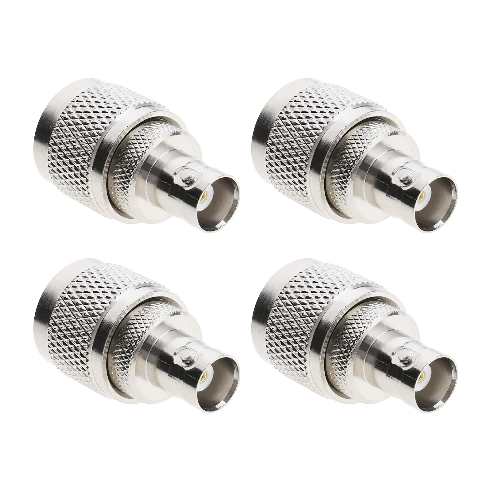 ECSiNG 4x BNC UHF Coax Connector PL259 UHF Male to BNC Female Coaxial Connector Low Loss Coax Adapter for RF Antennas/Wireless LAN Devices/Coaxial Cable/Wi-Fi Radios