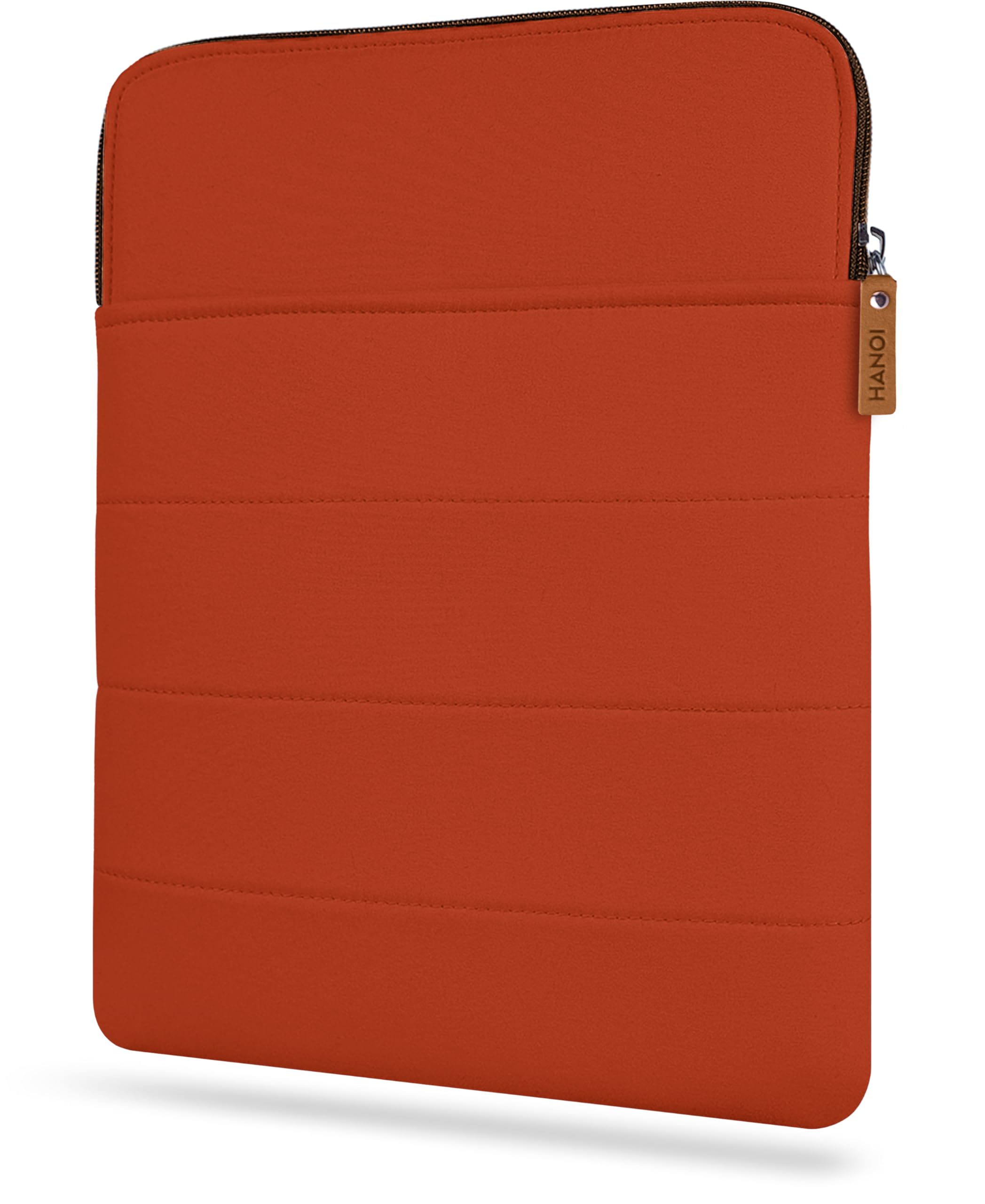 HANOI Collection® Detroit™ Book Sleeve With Zipper, Protector, Pouch for Paperbacks. Padded Cover for Hard Covers. Large Bookcase, Hardcovers Protector (Orange)