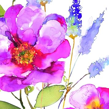 20 Servilletas Flores Vintage Flores Paint Color Rosa Azul Jardin