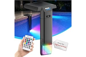 POOLJOYO Solar Pool Light Only for Inground Pools with Remote, Brighter 3-Sided 180° Underwater Glow, 10 Colors 4 Modes, IP68