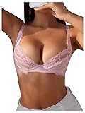 RoseSeek Women's Sheer Lace Underwire Bras Backless