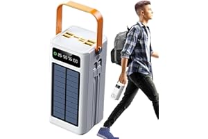 Power Bank - High Capacity Solar Charger, Outdoor Energy Pack with Integrated Flashlight Cords, Fast Port Charging System, Id