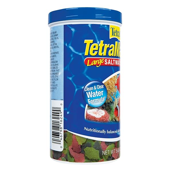 TETRAMARINE LARGE SALTWATER FLAKES, NUTRITIONALLY BALANCED FISH FOOD FOR SALTWATER FISH, 5.65 OZ