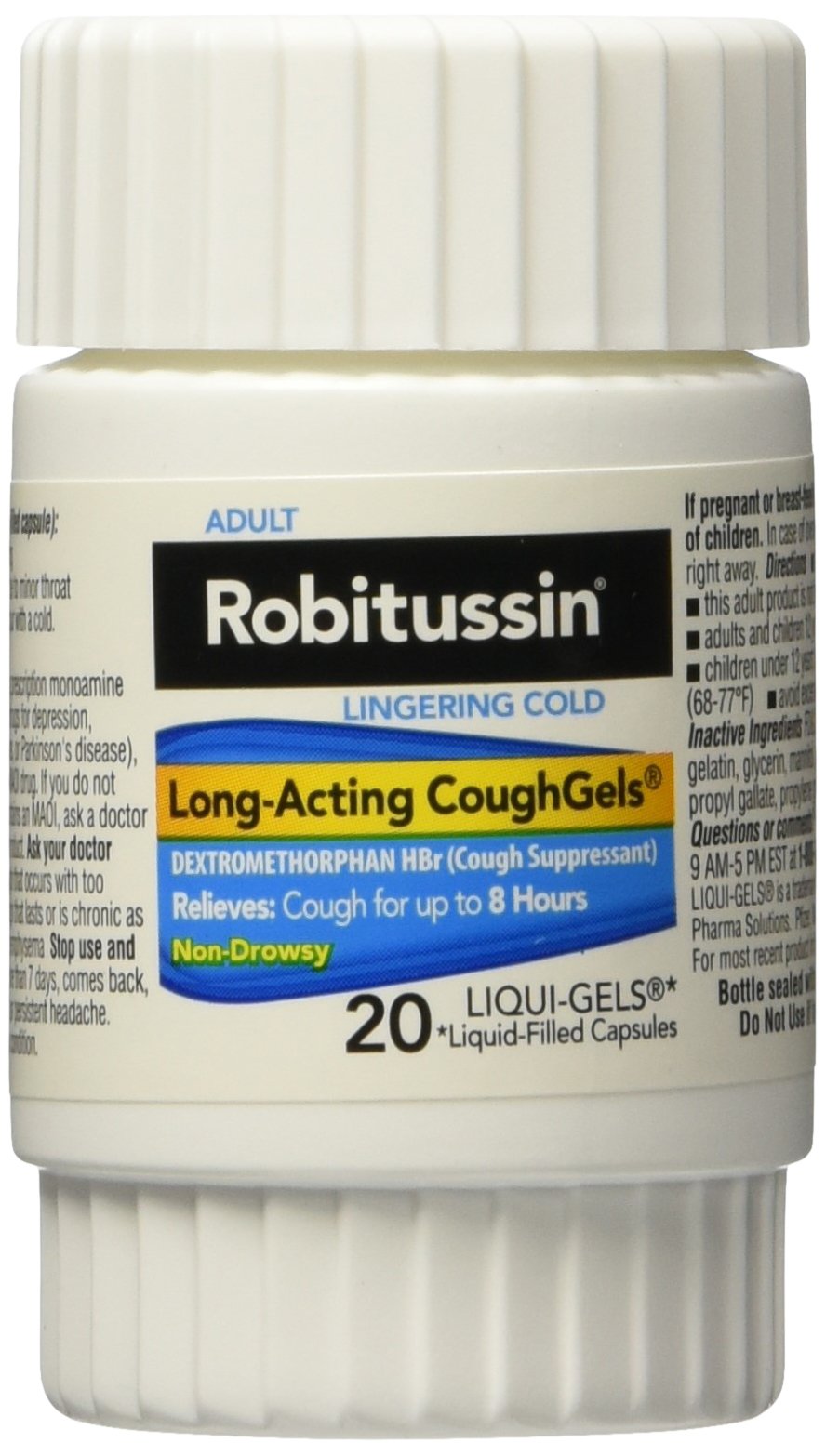 Robitussin Lingering Cold CoughGels LongActing 8Hour