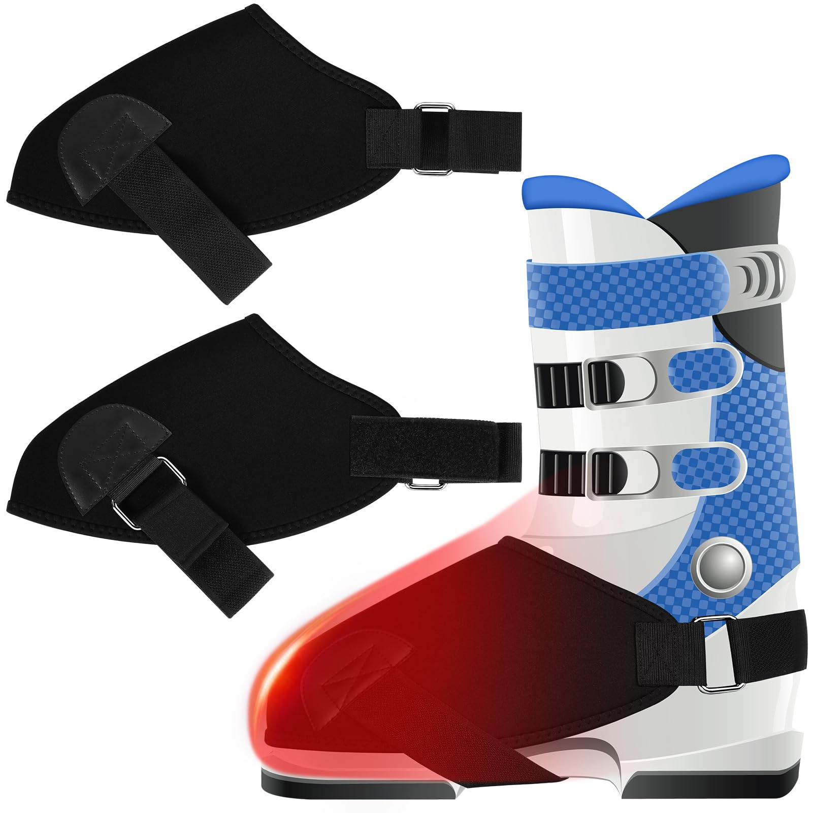 Photo 1 of 2 Pairs - Ski Boot Covers, Ski Boot Covers for Warmth, Ski Boot Warmer, Ski Boot Cover for Keep Your Feet Dry and Warm, Winter Sport Accessory, Ski Present, Skiing Accessories for Skiers