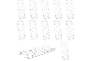 COSCOSX 12 PCS Plastic Drain Shelf for 1/3 Size Food Pan Clear Plastic Grate Acrylic Food Drain Trays Plastic Drain Pan Clear Drain Trays for Food Fruit Vegetables Sink Teapot Dish Kitchen Restaurant Hotel
