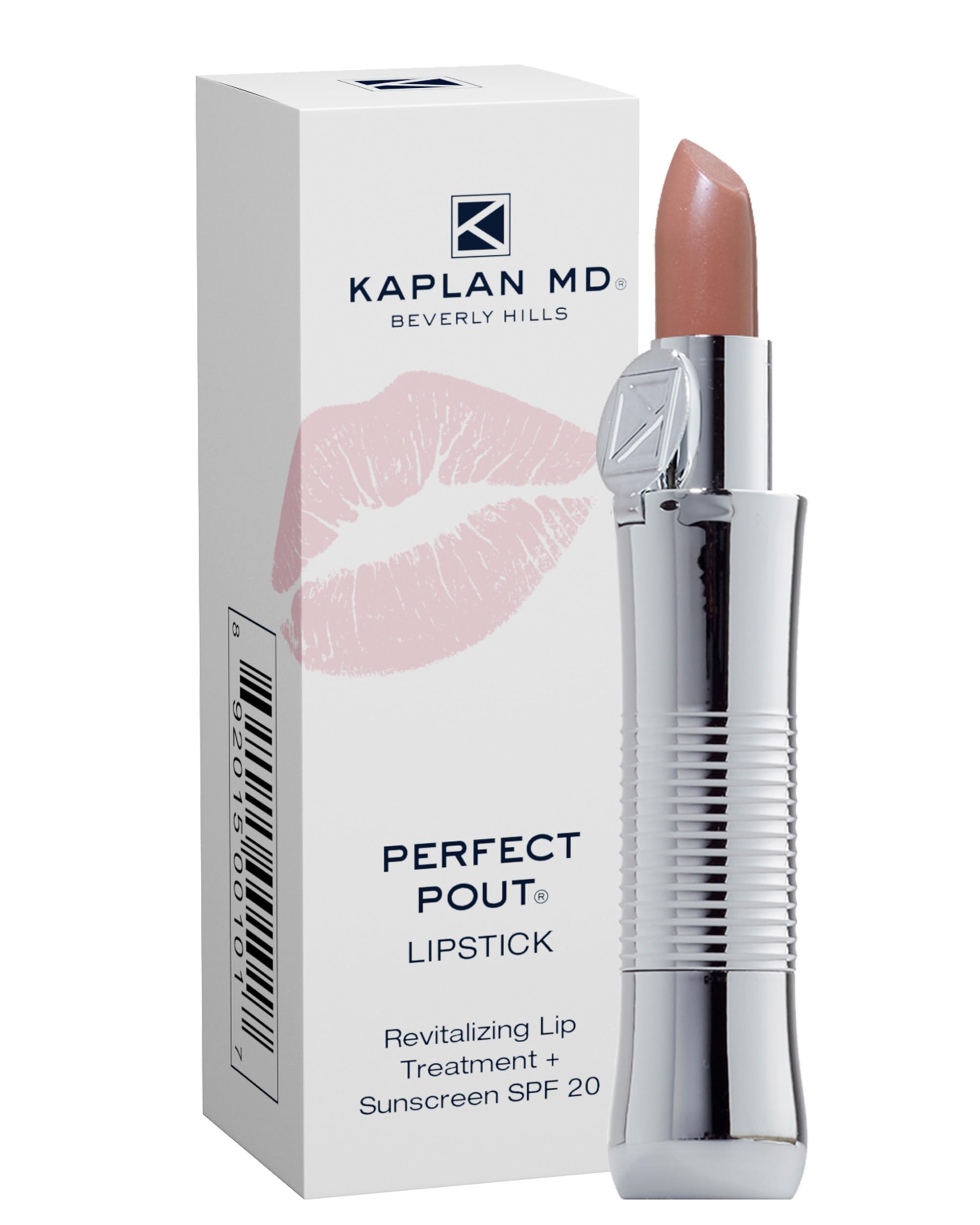 KAPLAN MD Perfect Pout SPF Lipstick – Anti-Ageing Nude Lipstick with SPF 30, Hyaluronic Acid & Maxi-Lip Peptides – Moisturising Colour for Dry Lips – Non-Sticky Cruelty-Free Formula – SANTA MONICA