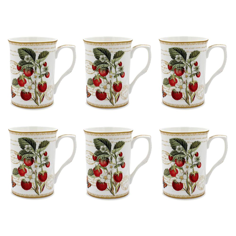 Lesser & Pavey Strawberry Fayre Mugs, Multi-Colour, 12 x 8 x 11 cm