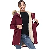 ANOTHER CHOICE Women's Hooded Winter Coat Waterproof Parka Jacket Warm Sherpa FLeece Lined Winter Parka Coat