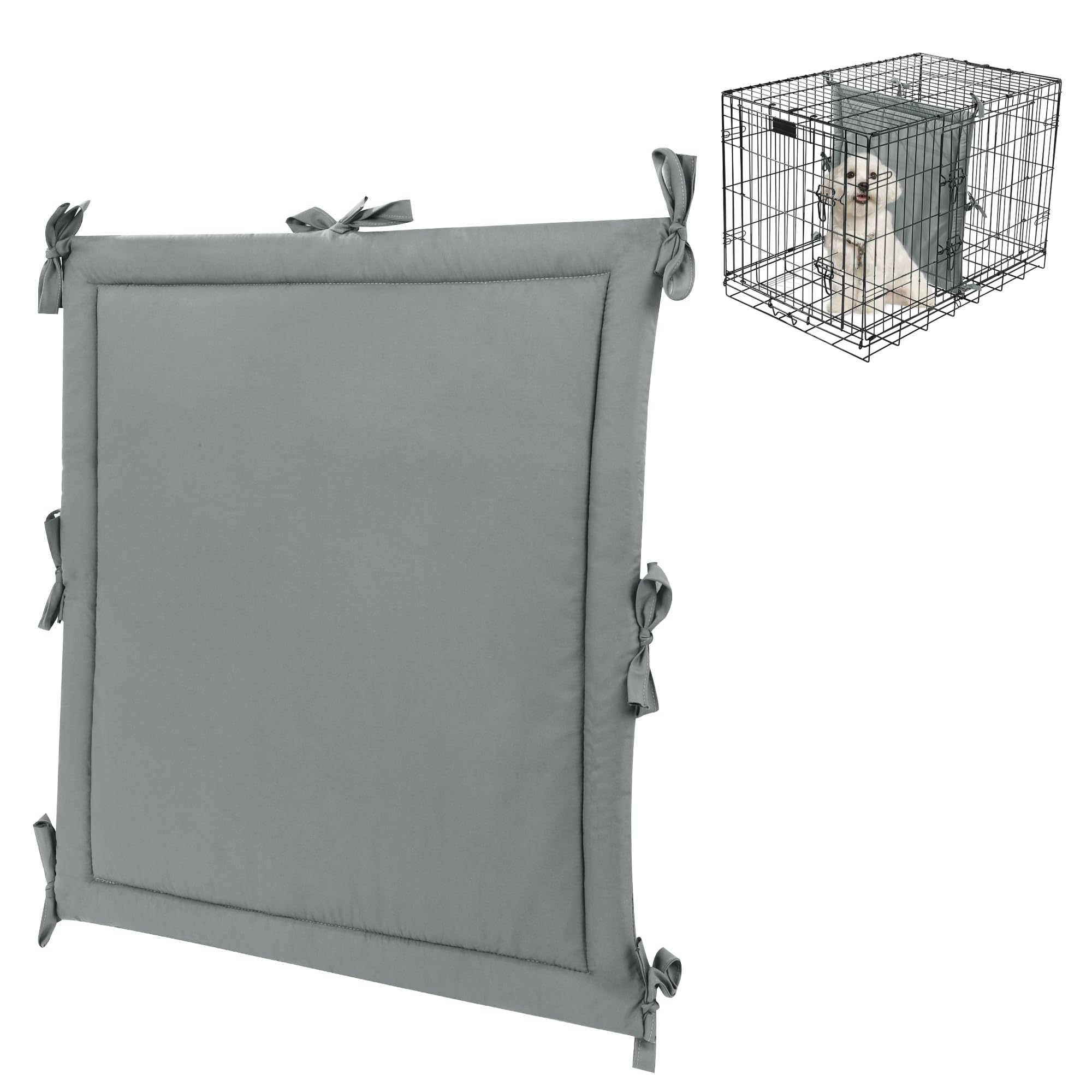 Photo 1 of BALAPET Soft Dog Crate Divider Panel (Divider Only, Without Crate), Warm Dog Kennel Divider with Ties, Dog Crate Accessories for Puppy Crate Training, Grey, 15.3" H x 13" W