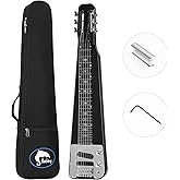 Batking Lap Steel Guitar 6 String Slotted Head Stock Electric Slide Guitars Black Color