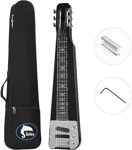 新品 Rogue RLS-1 Lap Steel Guitar Black Rogue RLS-1 Lap Steel Guitar With Stand and Gig Bag Metallic