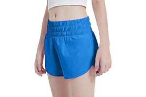 Aurefin Girls Quick Dry Athletic Shorts, Lightweight Running Shorts with Zip Pocket Workout Sports Shorts for Teen Kids