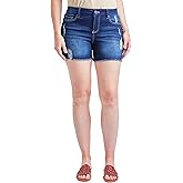 Royalty For Me Womens Women's Curvy High Rise Frayed Hem ShortsShorts