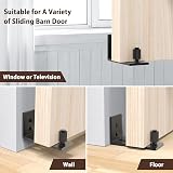 Signstek 6.6FT Sliding Barn Door Kit for Interior Wardrobe Track Black Hardware view 6