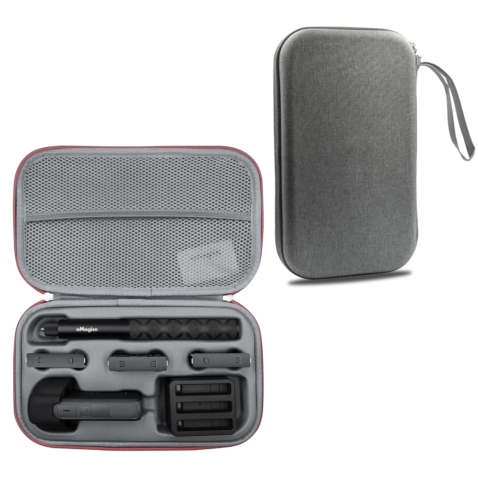 Gdraco Carry Case for Insta 360 X4, Waterproof Hard Protective Case Travel Storage Bag with Wrist Strap for Insta 360 X3,for GoPro,ONE RS,GO2,for DJI Action Cameras etc. Selfie Stick Accessories