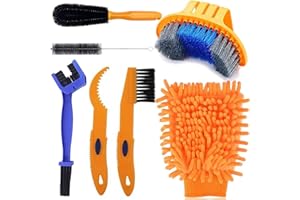 Qihengzhijia 7PCS Bike Cleaning Brush Tool Kit - Bicycle Chain Cleaner Brush Set Suitable for Dirt/Road/Mountain/BMX/Hybrid/F