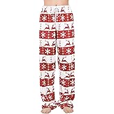 American Trends Womens Plush Pajama Pants Soft Fuzzy Pajama Bottoms for Women Cozy Pj Fleece Lounge Pants