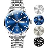 Taxau Mens Watches Large Face Casual Watches for Men Luxury Analog Quartz Men's Wrist Watch Classic Waterproof Mens Dress Watch with Day Date Luminous Relojes para Hombre