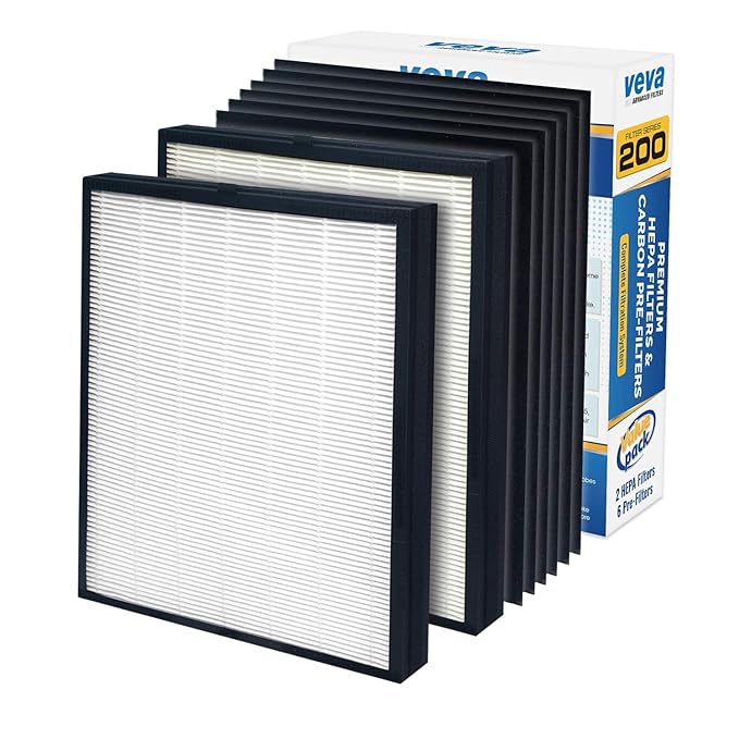 VEVA Premium 2 HEPA Replacement Filter Pack with 6 Activated Carbon Pre