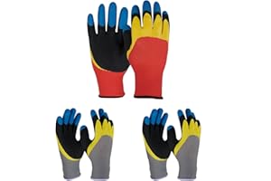 GSG Garden Gloves Men Women Thorn Proof,3 6 Packs Outdoor Protective Nitrile Work Gloves