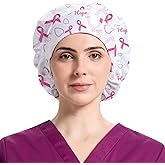 EQFPY Bouffant Caps Working Cap with Button and Sweatband, Adjustable Scrub Caps for Women Men Multi Color