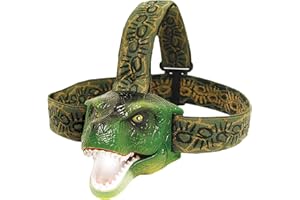 SUN COMPANY The Original DinoBryte LED Headlamp - T-Rex Dinosaur Head Lamp for Kids | Dinosaur Toy Headlight Flashlight for Boys, Girls, or Adults | Roaring Dino Head Light for Camping, Hiking, Party, or Reading
