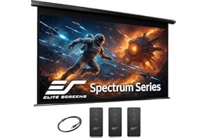 Elite Screens Spectrum RC1 Remote, 125-INCH Diag 16:9, Motorized Projection Screen Movie Home Theater 4K/8K Ultra HD Ready Drop Down, ELECTRIC125H2, Black