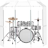 Portable Drum Shield w/Deflectors | 5-Panels 2ft x 5ft w/Deflectors | Comes with full-length stainless steel hinges, suitable for training and performances
