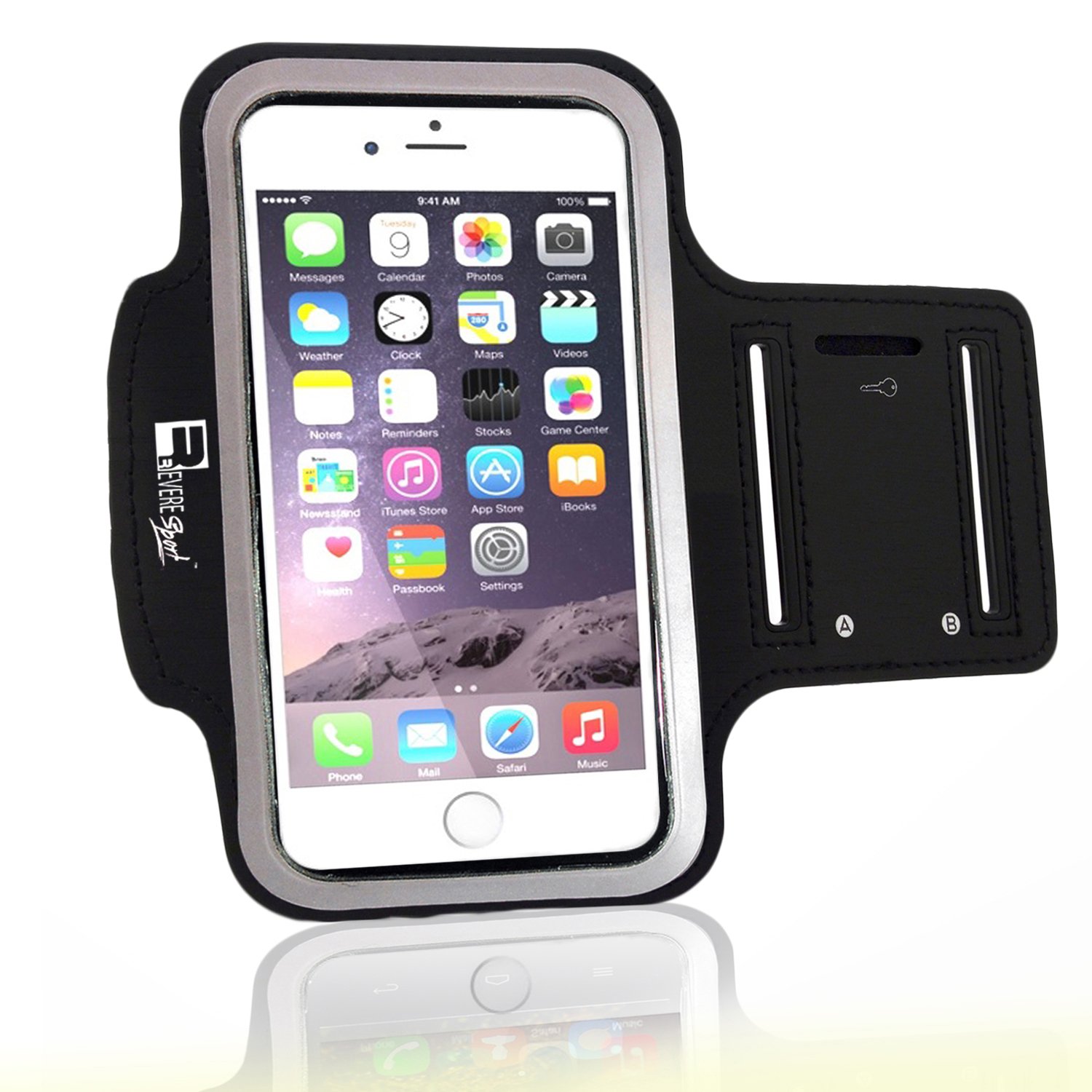 Premium iPhone 7 Plus / 8 Plus Armband with Fingerprint ID Access. Sports Arm band Phone Case Holder for Running, Gym Training