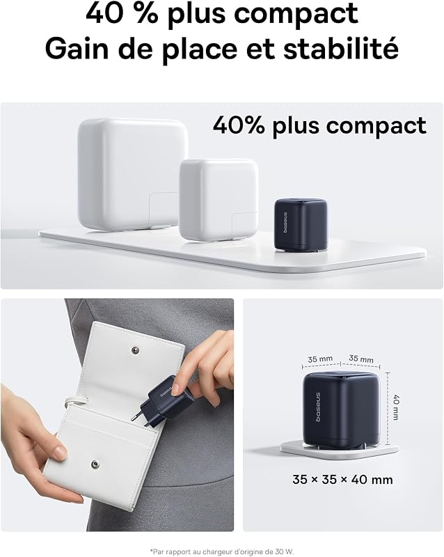 Chargeur USB C 45W GaN avec câble 1 m, Alimentation Charge Rapide PPS PD pour Samsung S25 Ultra/S24, iPhone 17/16/15 Pro Max, iPad, MacBook, Pixel