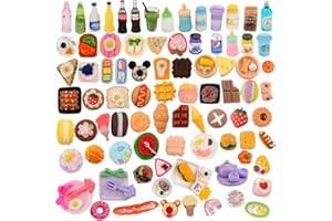MUYIZI 100Pcs Miniature Foods Mini Food Miniature Doll House Accessories Small Resin Doll Food Dollhouse Food Set for Pretend Play Kitchen