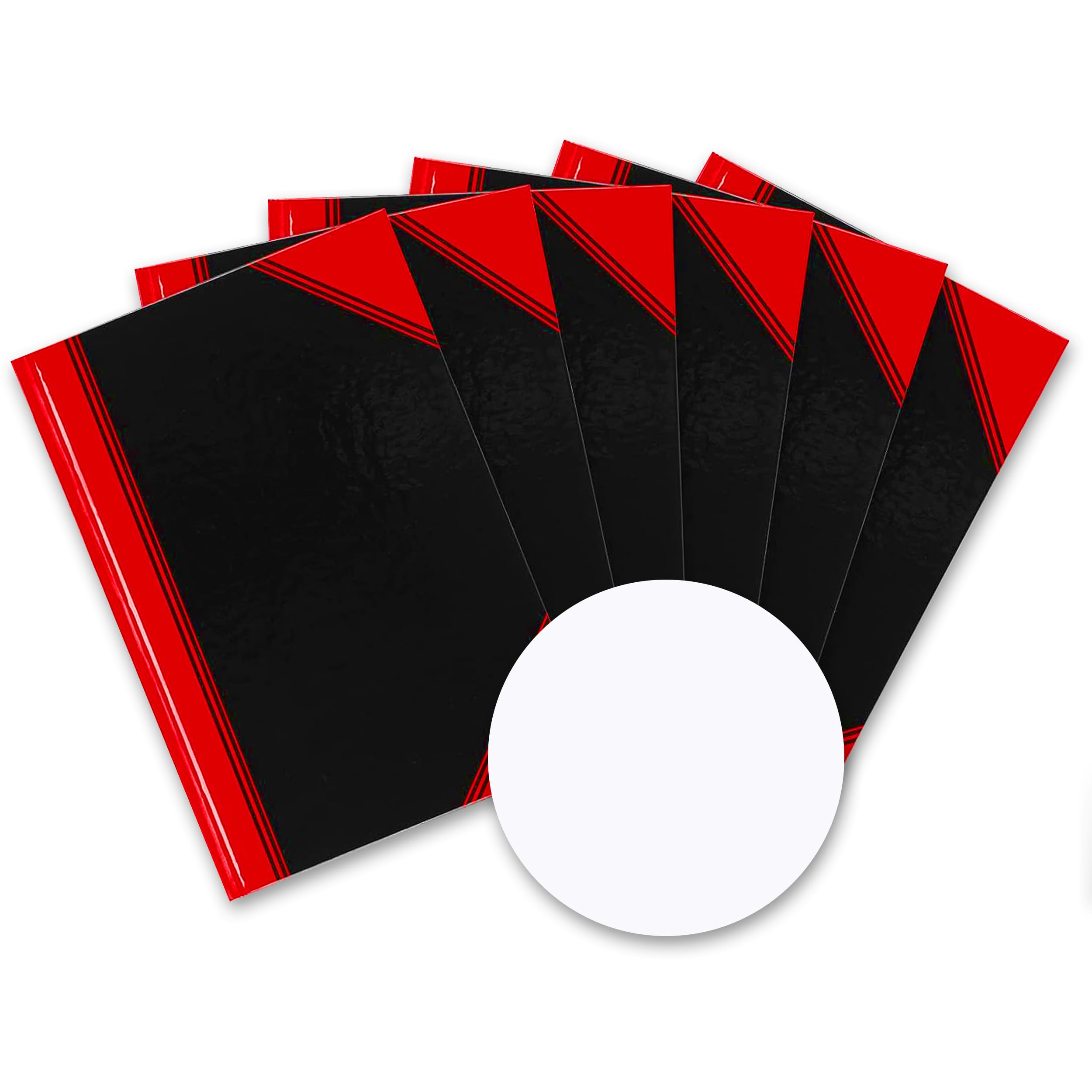 Landre 100302833 Notebook 60 g/m², DIN A6, blanko, Fine Wood-Free Paper, Pack of 6, 96 Pages, Black/Red Blank a4 black/red
